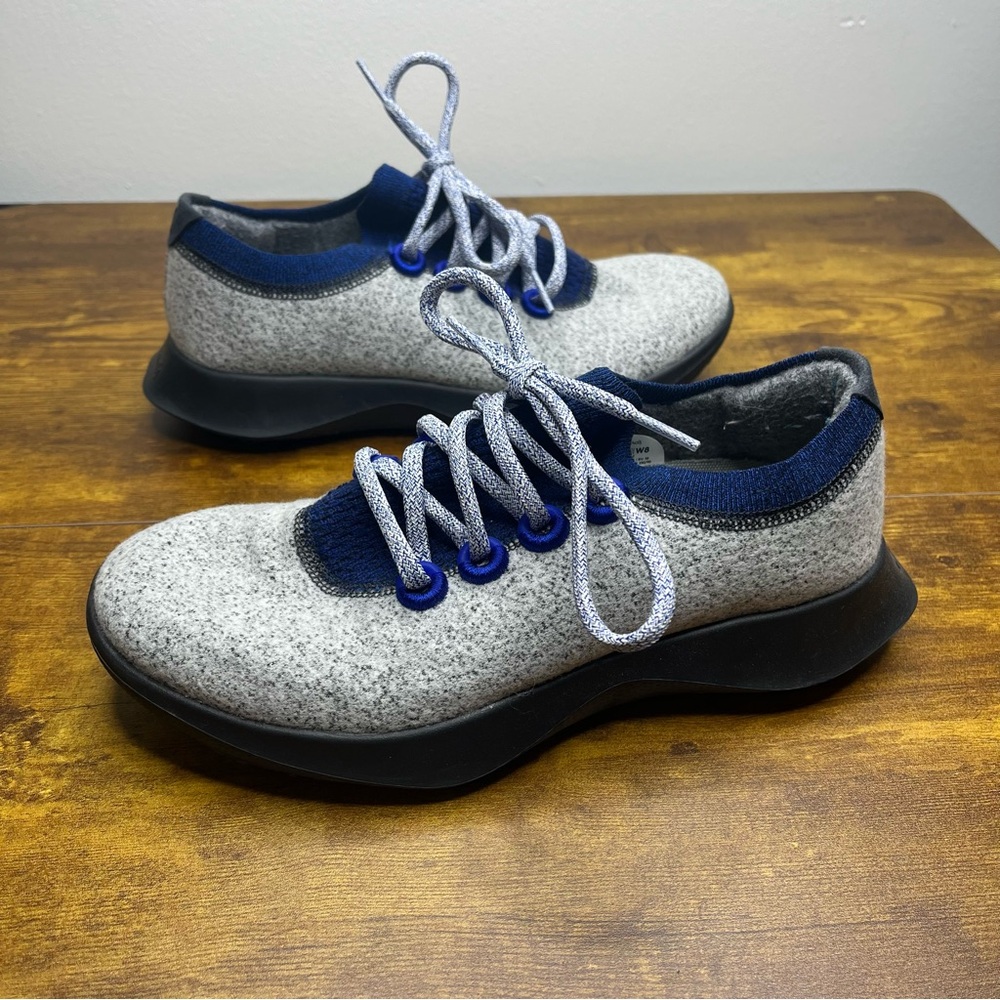 Allbirds Grey and Blue Wool Dasher Mizzle Sneakers
